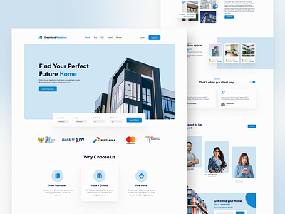 Real Estate Landing page - Dreamland Residence advertising architecture branding building explorations house landing page property real estate residence ui design uiux ux design