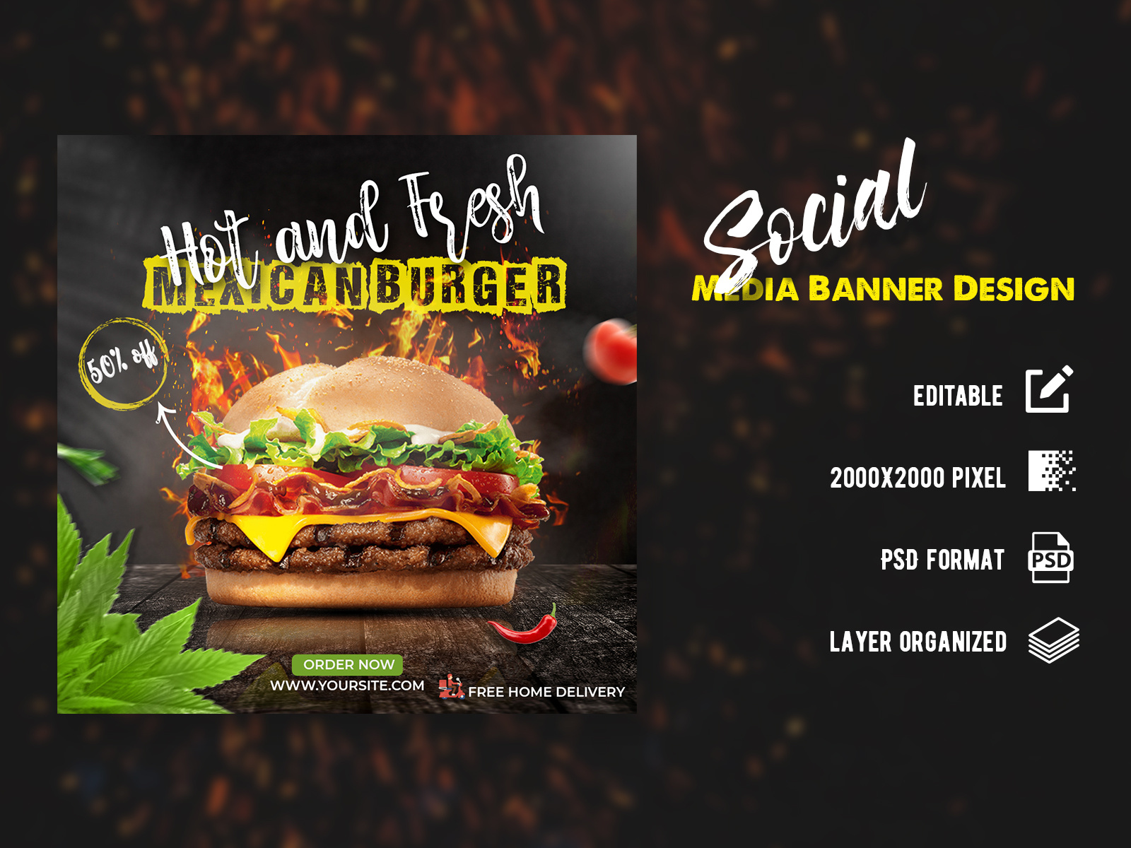 Example of Social Media Food Post Design | Instagram Food Post