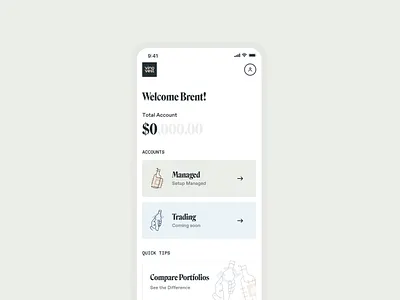 Vinovest Dashboard app design ios mobile ui wine