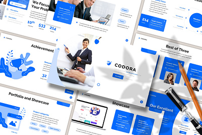 Codora – Company Profile Presentation Template annual biz blue business presentation catalog corporate design diagram green minimal multipurpose pitchdeck portfolio powerpoint template presentation project red report simple slides