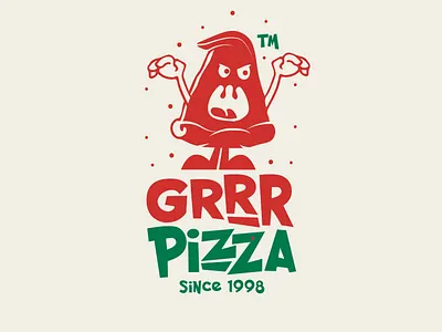 GRRR PIZZA design diseño de logo diseño plano illustration logo logo logodesign design logodesign design brand marca tipografía