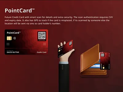 PointCard - Future Credit Card with QR & GPS black branding creditcard design dribbblechallenge figma graphic design