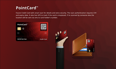 PointCard - Future Credit Card with QR & GPS black branding creditcard design dribbblechallenge figma graphic design