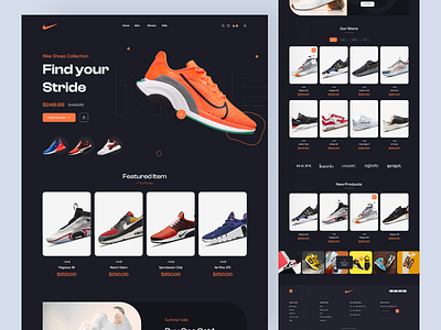 Nike Footwear Landing page branding clean design clothing brand converse dark ecommerce footwear header exploration homepage landing page minimal nike popular shoe shoe store sneakers trendy uiux web design website