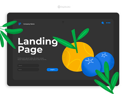 GROW | hand-drawn floral graphics floral floral landing page floral web design flowers fruit fruit landing page landing page web design