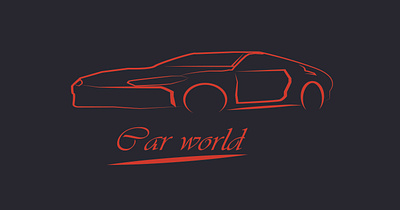 Car World illustration logo typography vector