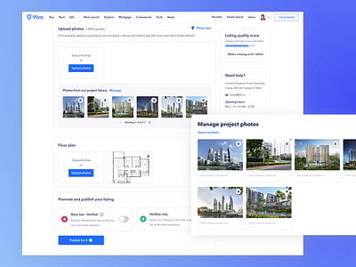 Property Listing Upload UI desktop enterprise figma flow form field gallery photo property property agent real estate singapore software ui design upload video web