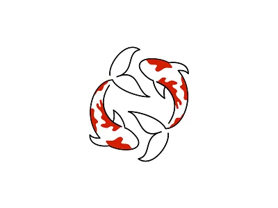 Koi Fish animal branding design fish icon illustration japanese koi koi fish logo logodesign mark red sea water