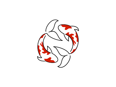 Koi Fish animal branding design fish icon illustration japanese koi koi fish logo logodesign mark red sea water