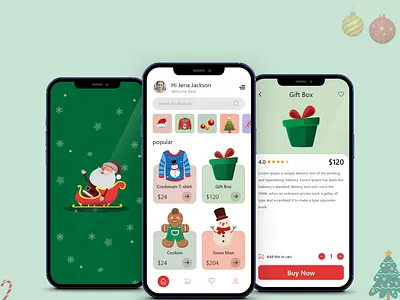 Secret Santa App UI Design for Android and iOs 🎄🎁 app clone app design app development app ui clone app solutions ecommerce app development mobile app mobile app design online shopping app