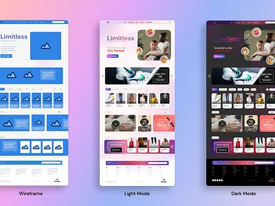 Online Shop Design Concept dark mode light mode minimal ui user interface web design
