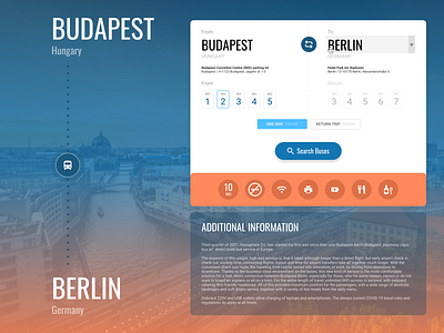 HS Bus ticket app 01 berlin budapest bus shuttle ticket ui ux