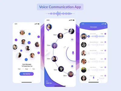 Voice Communication Application app design icon illustration typography ui uixu ux