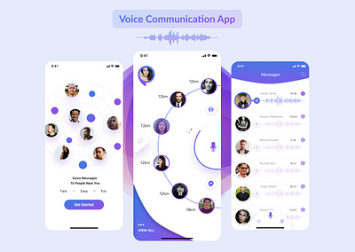 Voice Communication Application app design icon illustration typography ui uixu ux