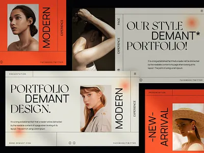 Demant Presentation Layout aesthetic brand branding composition creavora graphic design interface layout pitch deck presentation slide social media ui web website