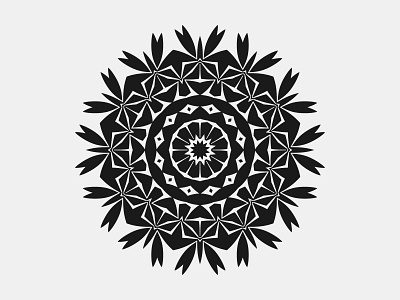 Mini Leaf Mandala (Black) black bohemian boho circle decoration flower foliage geometric kaleidoscope leaf mandala mandala art mandala pattern mandalas mini ornament radial sacred sacred geometry spiral