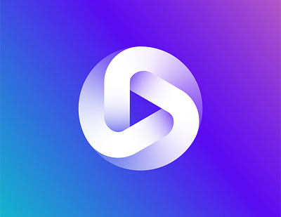 Play icon app blockchain branding crypto editing editor futuristic game gradient infinite logo marketing media movie music play symbol technology triangle video