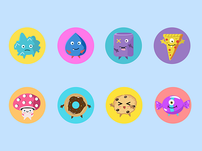 Avatar monster food app avatar design icon illustration logo onboarding vector