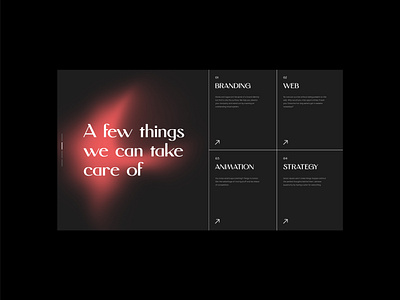 Experimental UI design - no. 6 about agency agency website brutalism creative agency dark mode design gradient grid heading landing services typography ui ui design uxui