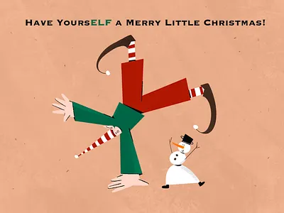 Christmas elf character characterdesign christmas card clean design art digital2d elf festive flat illustration flatdesign graphics happiness illustration inspiration modern snowman visual graphics web illustration webdesignart