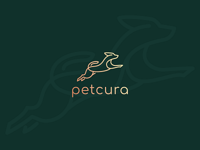 Jumping dog logo design animal art branding care design dog food gedas meskunas glogo gold green icon illustration jump line logo pet vector veterinary