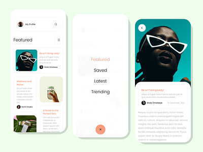 Minimalist Micro-Blog App adobexd appdesign blackwomen blog dailyuichallenge figma lifestyle ui uiux