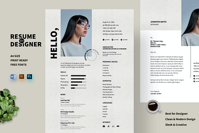 Resume clean cover letter cv cv design cv template design doc illustration job cv minimalist modern professional professional cv professional minimal resume resume cv resume design resume template word work