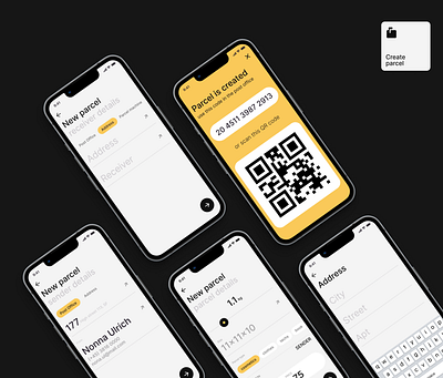 YELLO Mobile App – Send a parcel app branding design ios logo typography ui ux web website