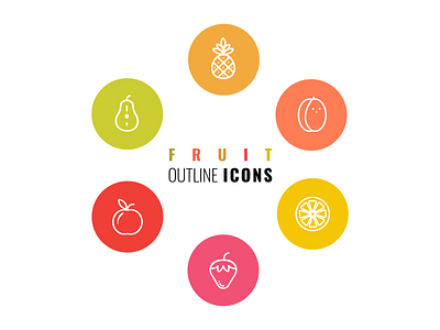 SIX HEALTHY FOOD ICONS 6 apples fruit healthy eating icon icons lemon orange pear pineapples vitamins