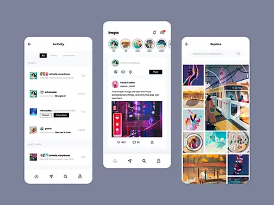 Inspo - Social Media design interface mobile social media startup ui ux