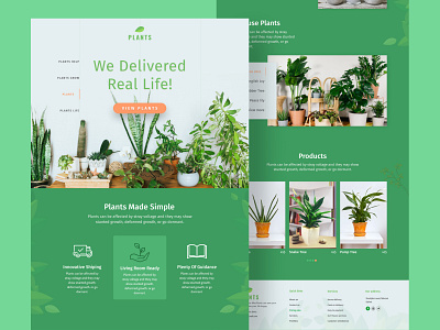 Plants Website Design - PLANTS colorful ui design landing page landing page design product design trendy design 2022 ui resource uihut uiux design web design website design