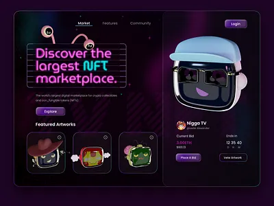 TV NFT design nft nft artist nft collection nft desing nft marketplace ui ux web