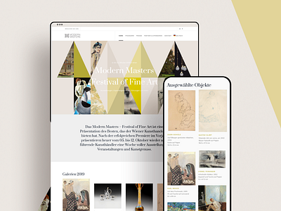 Modern Masters - Web Design art gallery design exposition modernism ui ux vivid