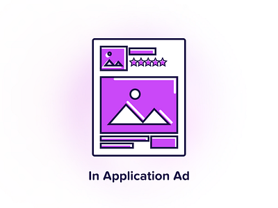 Ad Type - In application ad ad ads advertisment clickyab dashboard icon flat icon illustration minimal purple