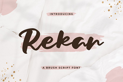 Rekan - Brush Script apparel bold branding design display handmade handwritten invitation logo modern poster quotes script