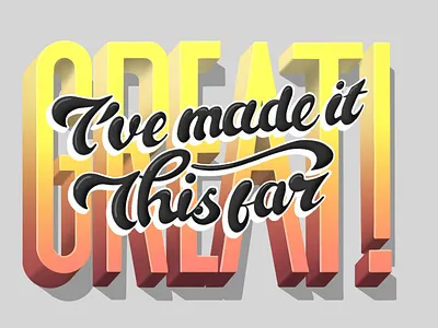 Lettering #2 3d cursive lettering positive thinking procreate sans serif title