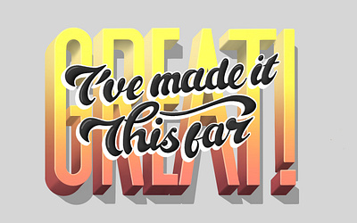 Lettering #2 3d cursive lettering positive thinking procreate sans serif title