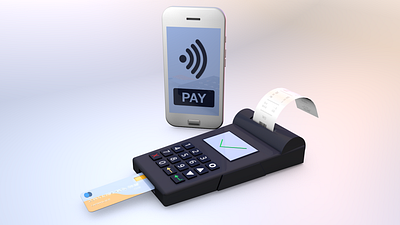 Cinema 4D Pay 3d cart cinema4d design digital art phone pos device
