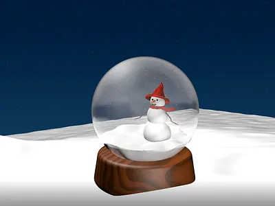 Snow Globe Babe <3 3d babe cinema4d digital art illustration art imagination sky snow snow globe