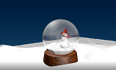 Snow Globe Babe <3 3d babe cinema4d digital art illustration art imagination sky snow snow globe