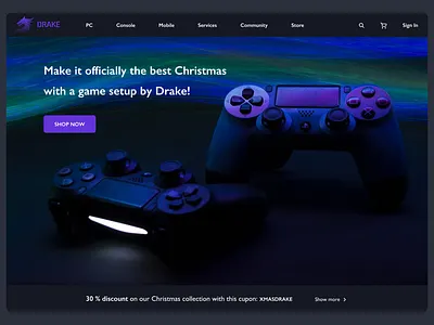 Daily challenge 003 - Landing page dark dark interface design game gaming gaming products landing landing page ui ux web web design