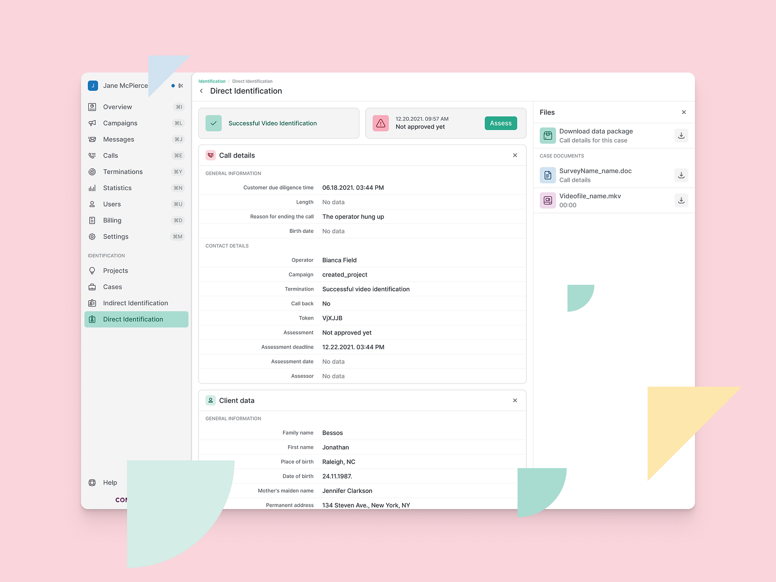 Direct identification details by bozorakos on Dribbble