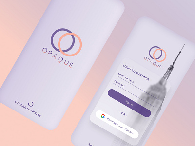 Opaque - Just another splash screen app design branding design figma glass glass morphism layout login login page login page design logo ui