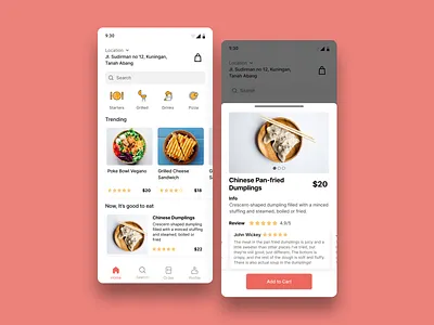 Foody - Food app UI exploration app clean design mobile simple ui