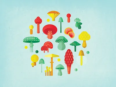 Mushrooms design digital illustration graphic design illustration mushroom mushrooms