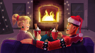 Chrisatmas time 2danimation animation art characters christmas creatie family friends holiday illustration relax