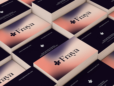 Fraya Skincare - Business Card aesthetics brand design brand identity branding business card cosmetic flower gradient logo logotype pattern skincare trademark typography