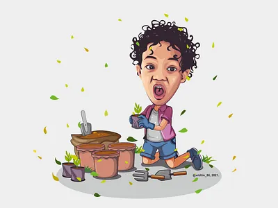 Najwa Al khumairo branding caricature coreldraw curly cute illustration indonesia lineart nephew vector