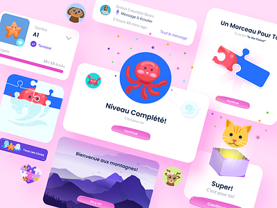 Lecture Enfant — learning platform for kids animals children class creative dashboard design education ilustrations interface kids learning responsive school student ui ux uxui web webdesign website