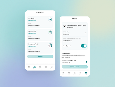 Mutual Fund App finance financial money mutual fund portofolio profit ui